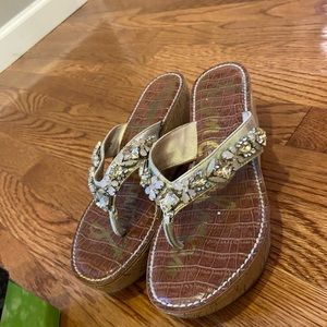 Sam Edelman platform studded flip flops